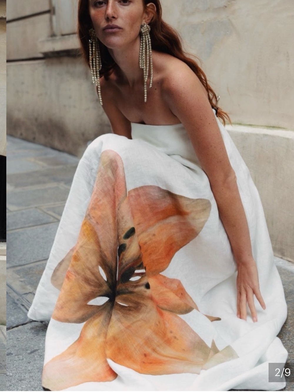 Significant Other Parisa Placed Floral Strapless Linen Maxi Dress